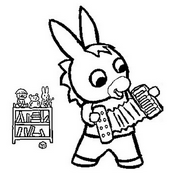 coloriage trotro joue de l accordeon